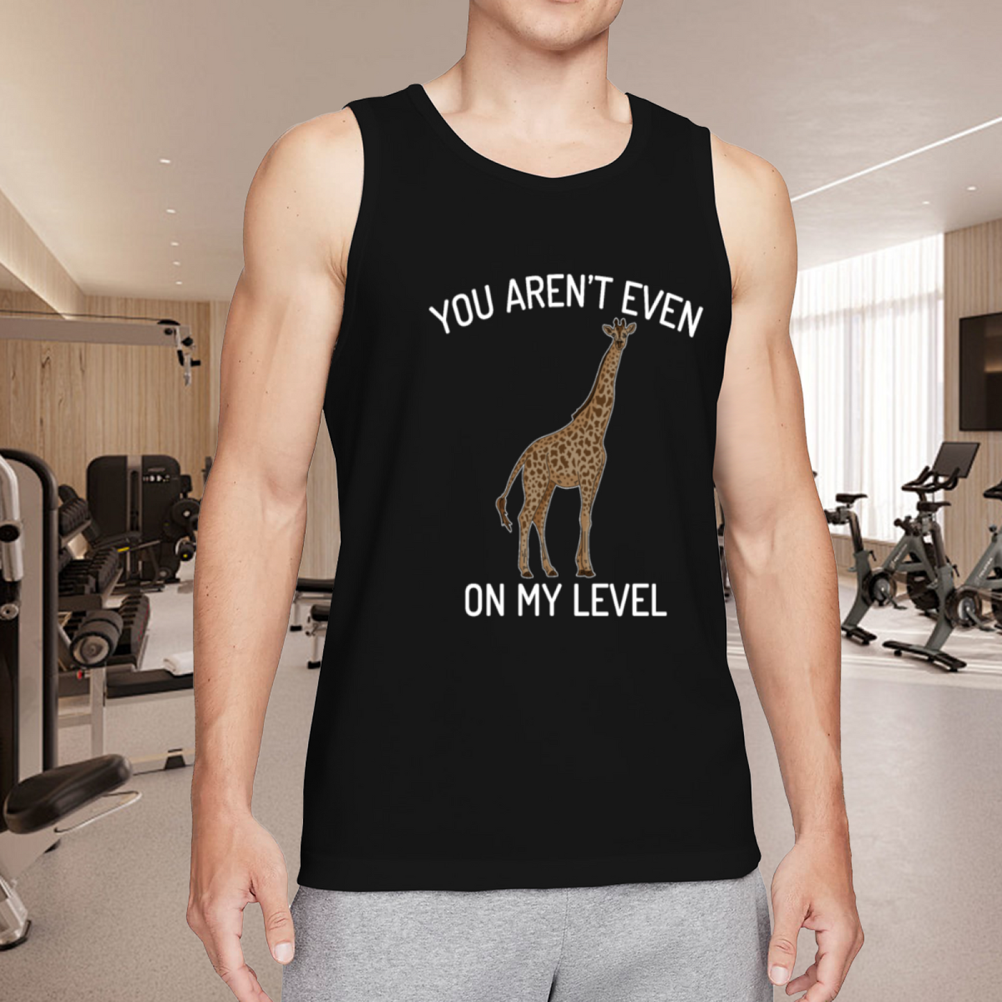 Funny Giraffe You Aren¡¯t Even On My Level Slogan Men Tank Top