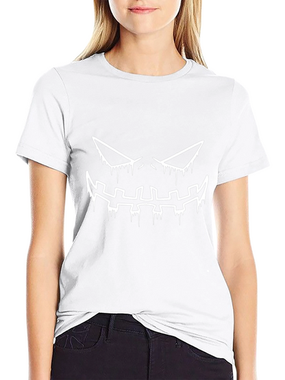 Spooky Jack-O-Lantern Face Black T-Shirt