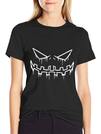 Spooky Jack-O-Lantern Face Black T-Shirt