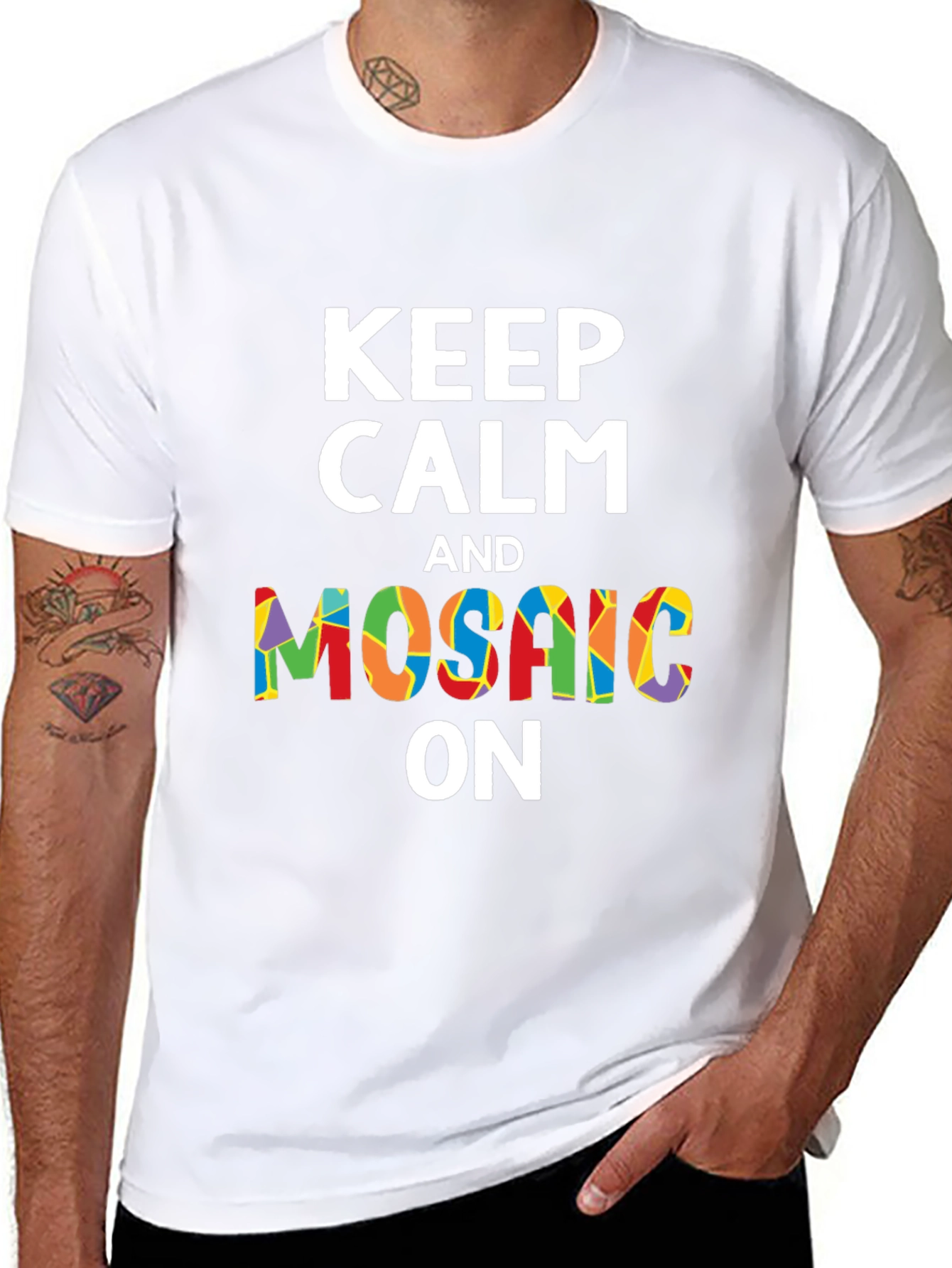 Keep Calm and Mosaic On Graphic Tee