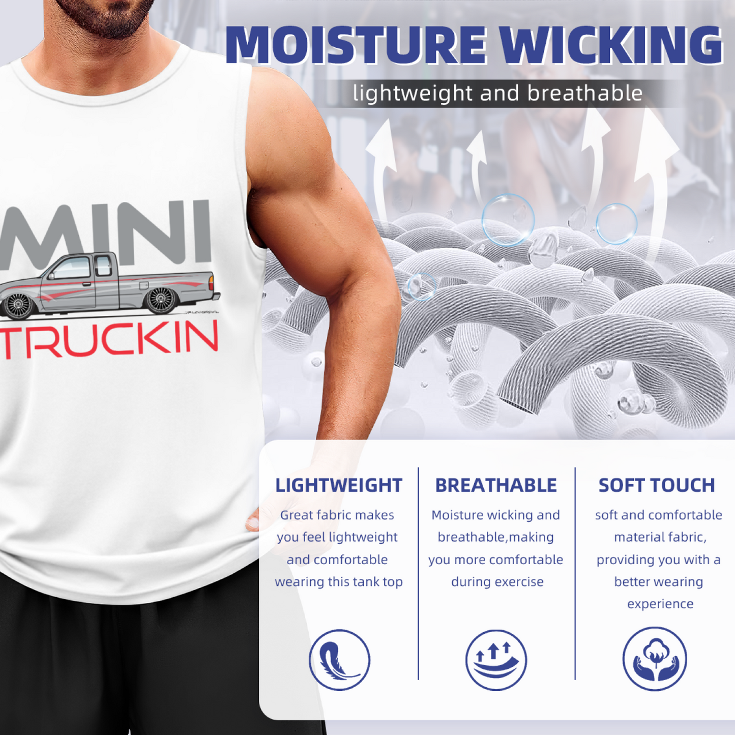 Mini Truckin Mini Pickup Truck Car Guy Graphic Tank Top