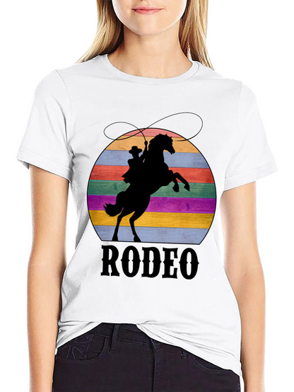 Retro Rodeo T-Shirt - Cowboy & Horse Silhouette
