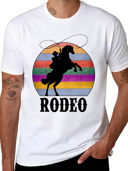 Retro Rodeo T-Shirt - Cowboy & Horse Silhouette