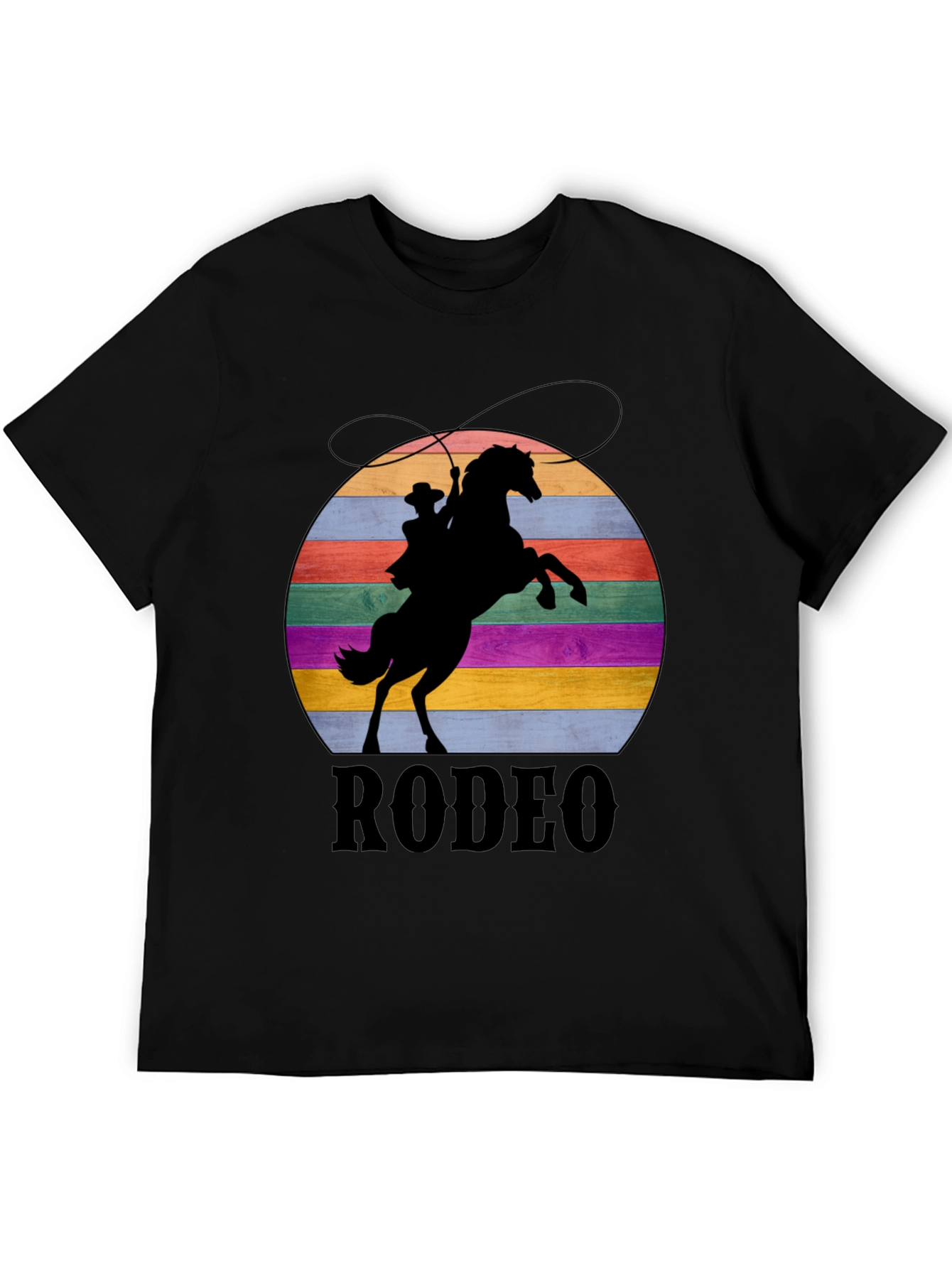 Retro Rodeo T-Shirt - Cowboy & Horse Silhouette