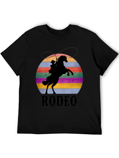 Retro Rodeo T-Shirt - Cowboy & Horse Silhouette