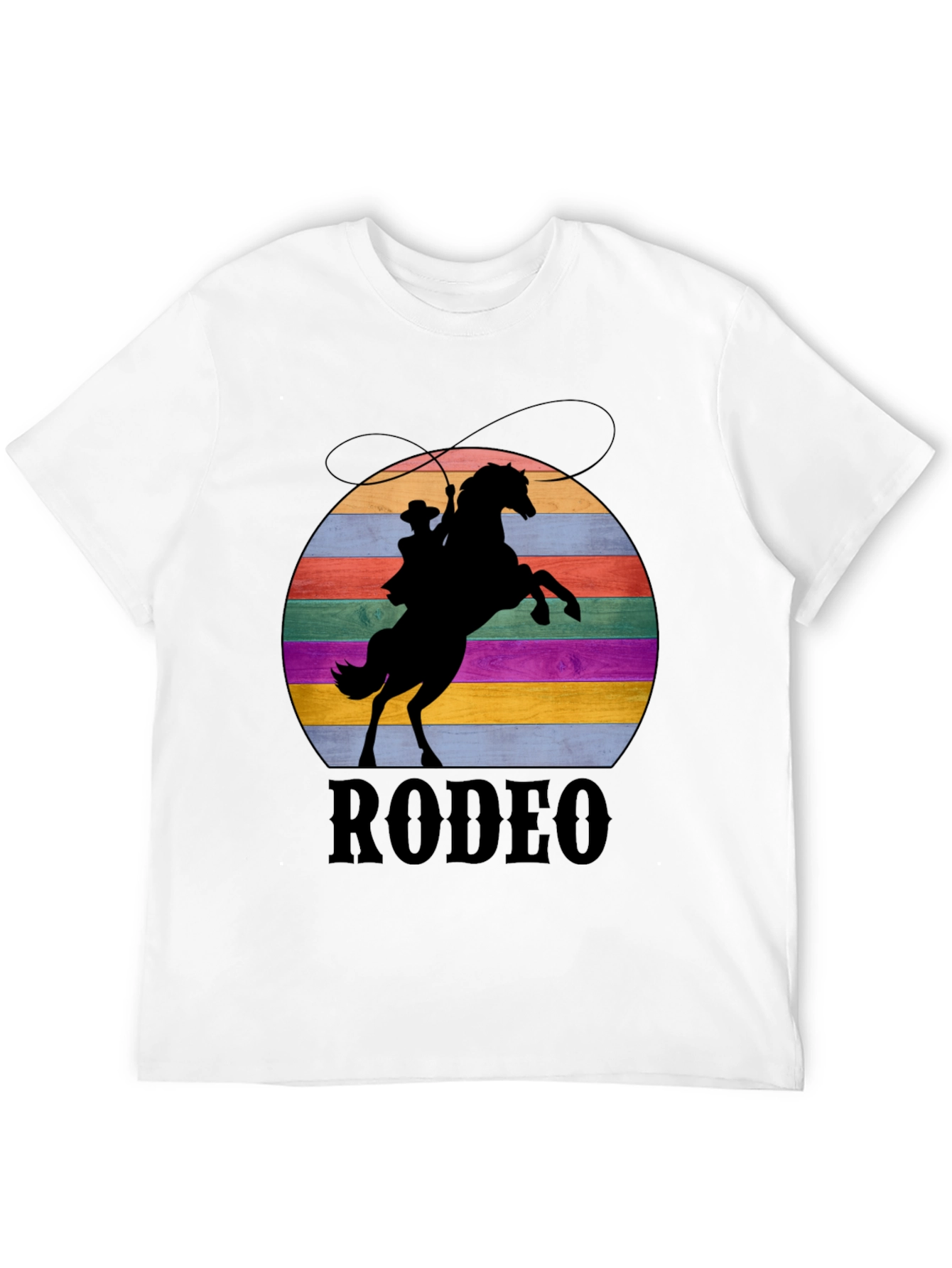Retro Rodeo T-Shirt - Cowboy & Horse Silhouette