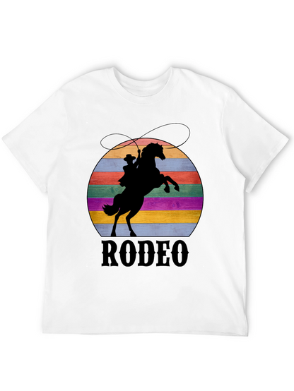 Retro Rodeo T-Shirt - Cowboy & Horse Silhouette