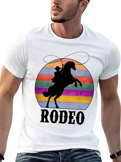 Retro Rodeo T-Shirt - Cowboy & Horse Silhouette