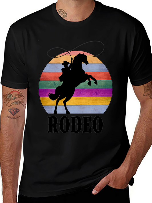Retro Rodeo T-Shirt - Cowboy & Horse Silhouette