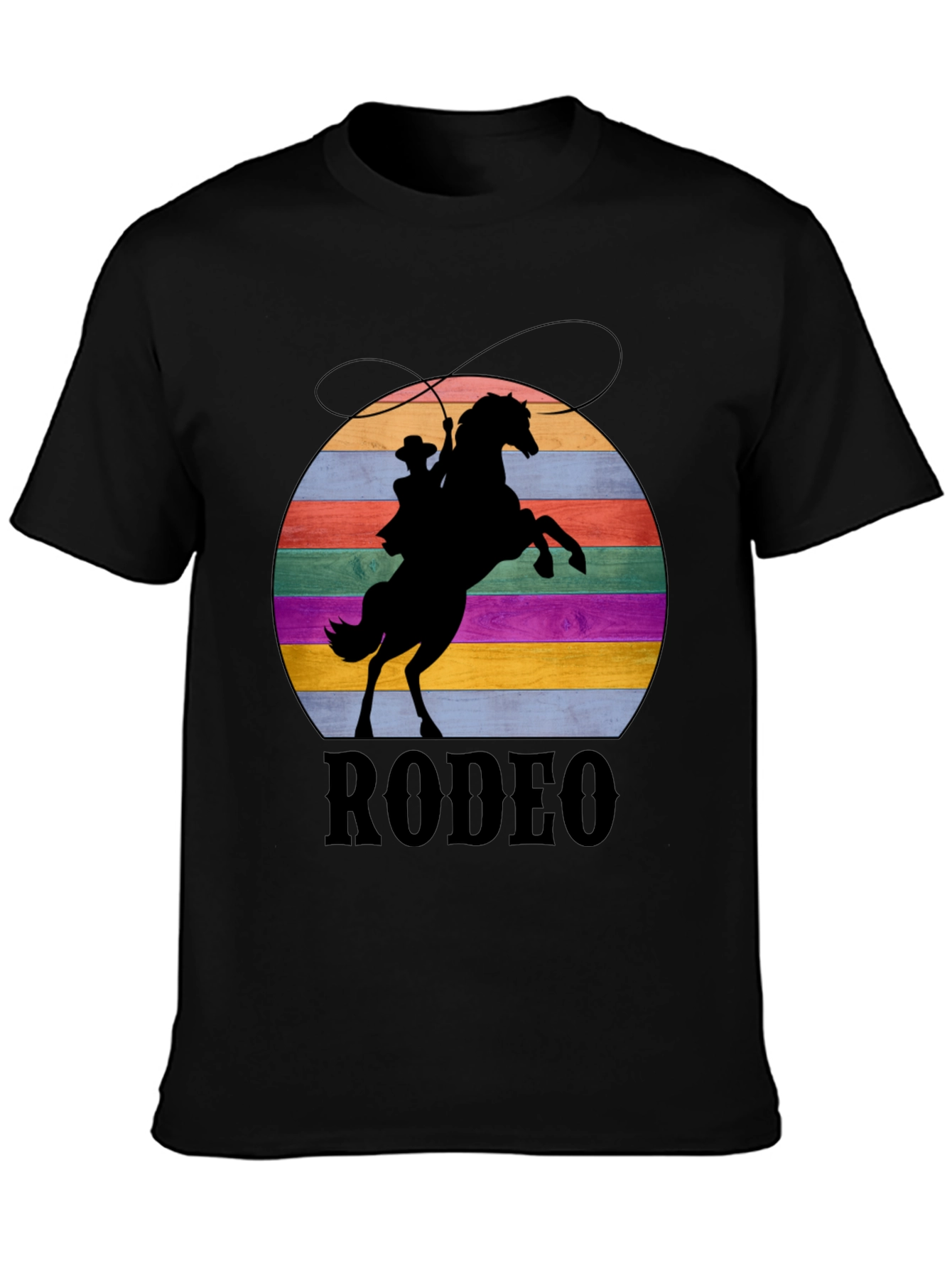 Retro Rodeo T-Shirt - Cowboy & Horse Silhouette