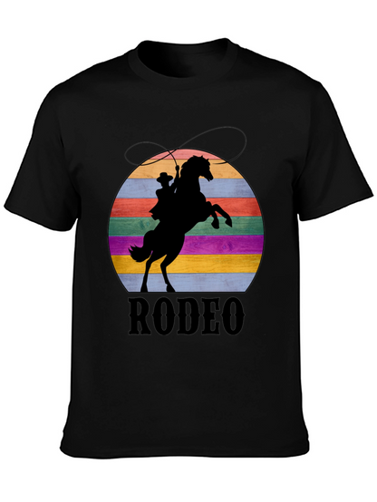 Retro Rodeo T-Shirt - Cowboy & Horse Silhouette