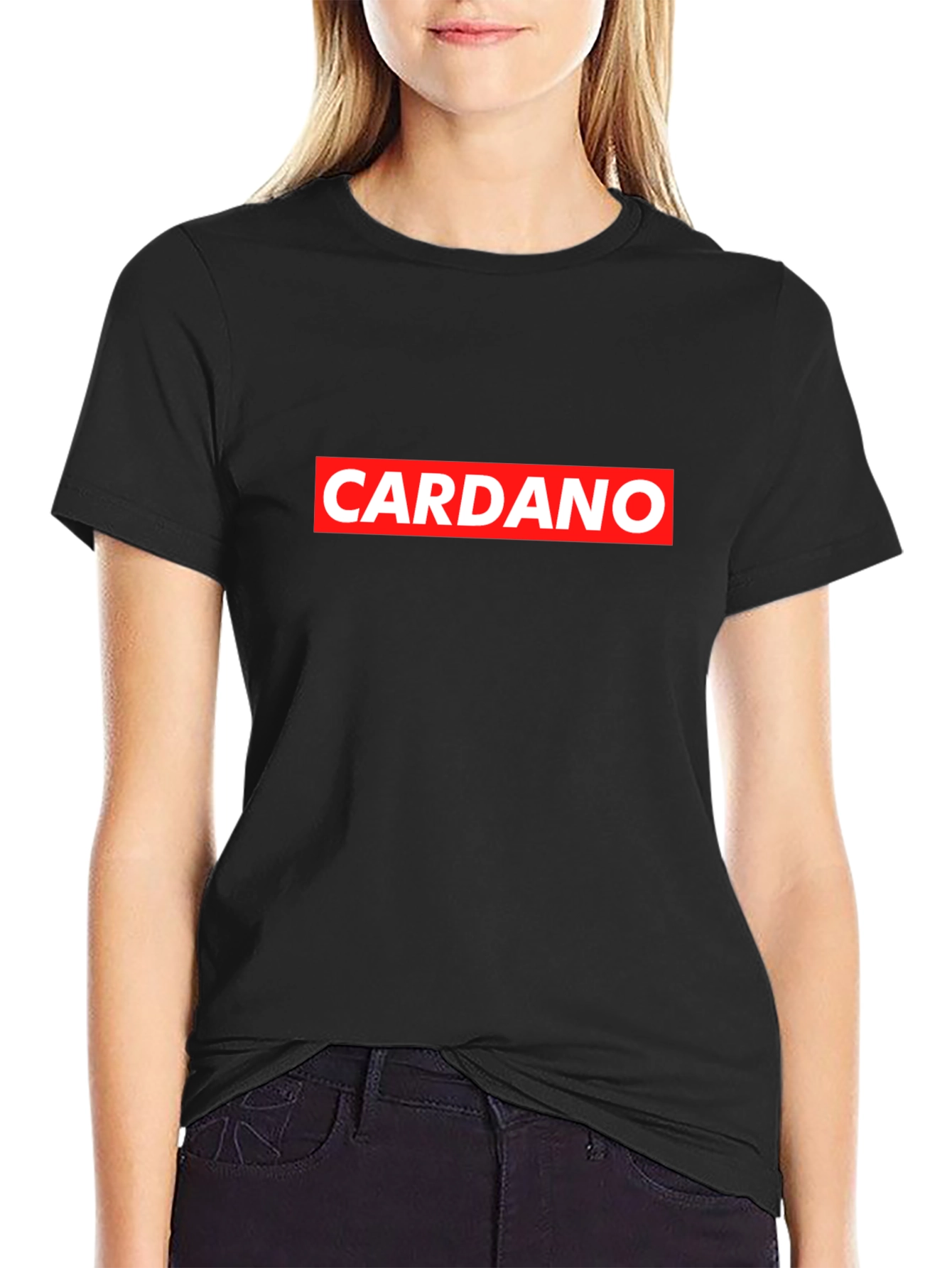 Cardano Red Box Logo Black T-Shirt