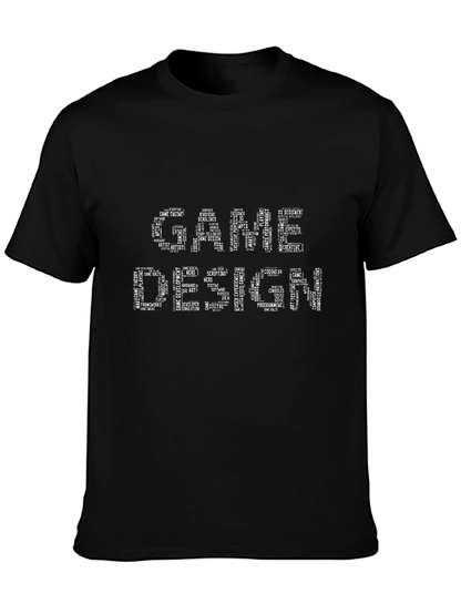 Game Design Word Art Black T-Shirt
