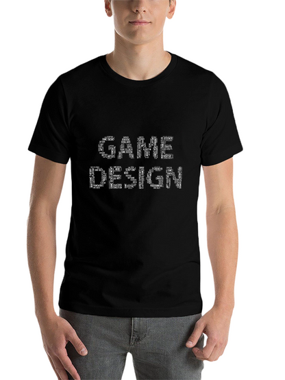 Game Design Word Art Black T-Shirt