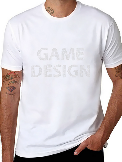 Game Design Word Art Black T-Shirt