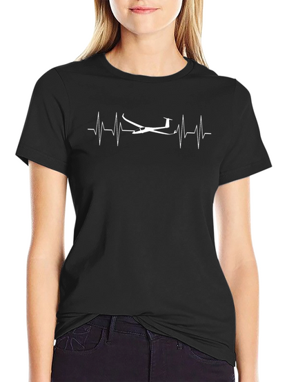 Glider Heartbeat T-Shirt - Aviation Enthusiast Tee