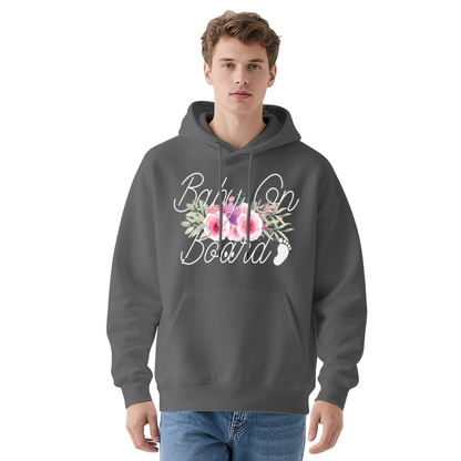 Baby On Board Floral Maternity Unisex Hoodie, Gentle Comfort Pregnancy Top