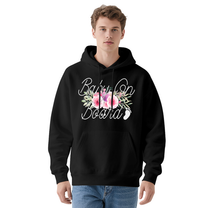 Baby On Board Floral Maternity Unisex Hoodie, Gentle Comfort Pregnancy Top