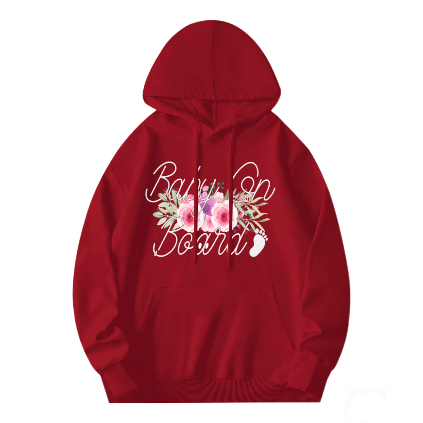 Baby On Board Floral Maternity Unisex Hoodie, Gentle Comfort Pregnancy Top
