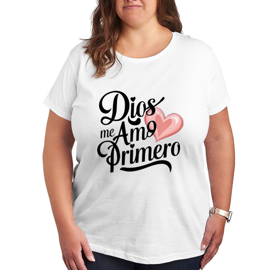 Dios Me Amo Primero Spanish Love Heart Faith Plus Size Women¡¯s Printed T-Shirt