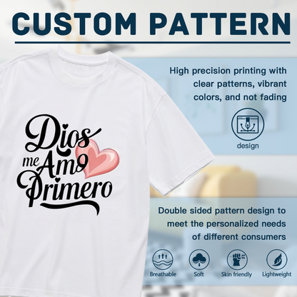 Dios Me Amo Primero Spanish Love Heart Faith Plus Size Women¡¯s Printed T-Shirt
