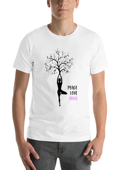 Peace Love Yoga T-Shirt - Black Cotton Blend Tee