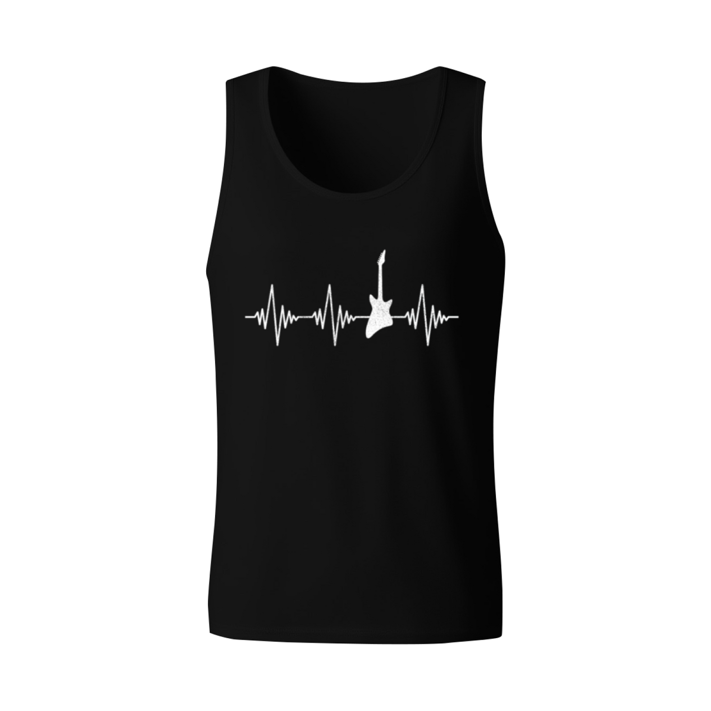 Electric Guitar Heartbeat Rock Music Lover Graphic Men Tank