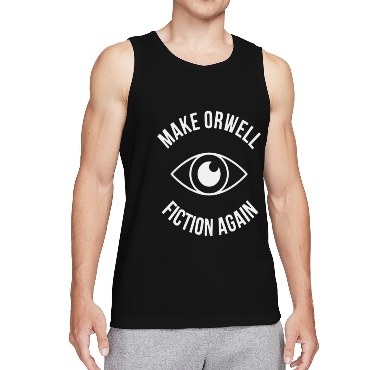 Make Orwell Fiction Again Retro Eye Graphic Tank Top