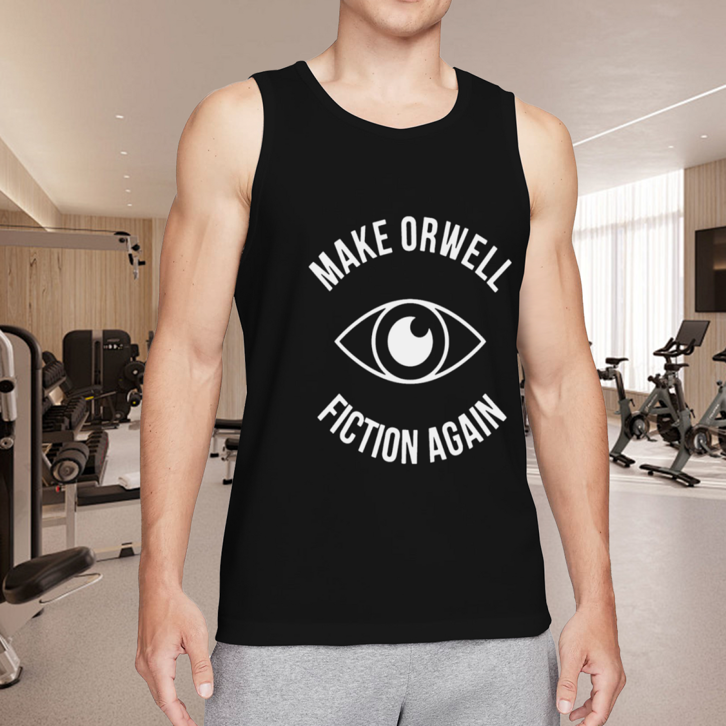 Make Orwell Fiction Again Retro Eye Graphic Tank Top