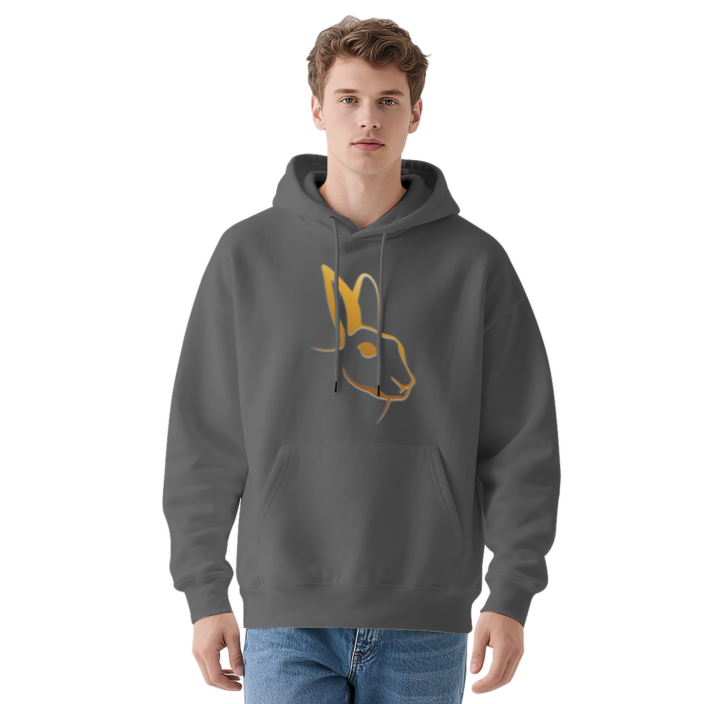 Minimal Line Art Rabbit Hoodie, Gentle Comfortable Style