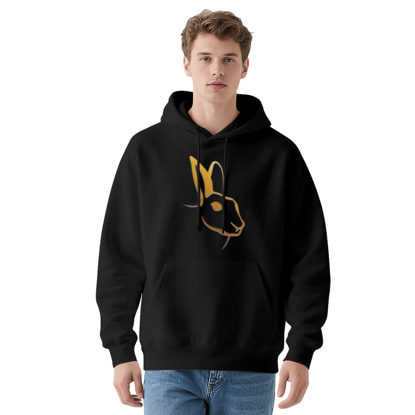 Minimal Line Art Rabbit Hoodie, Gentle Comfortable Style