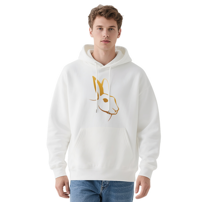 Minimal Line Art Rabbit Hoodie, Gentle Comfortable Style