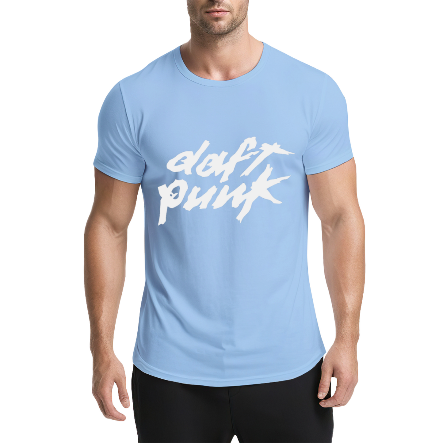 Daft Punk Band Graffiti Red Graphic Tee, EDM Fan Retro Streetwear T-Shirt