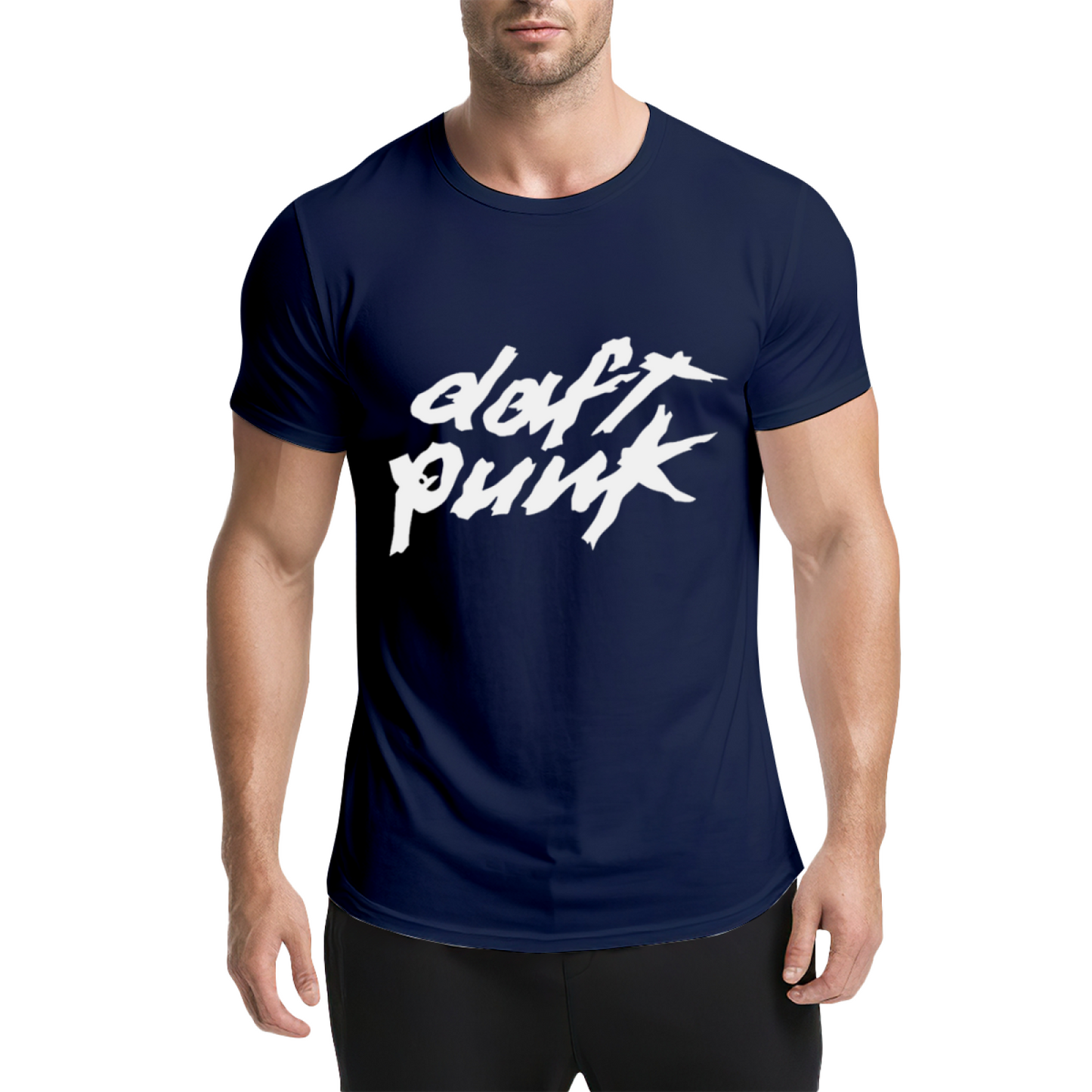 Daft Punk Band Graffiti Red Graphic Tee, EDM Fan Retro Streetwear T-Shirt
