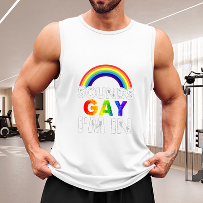 Rainbow Sounds Gay I'm In Pride LGBT Statement Tank Top