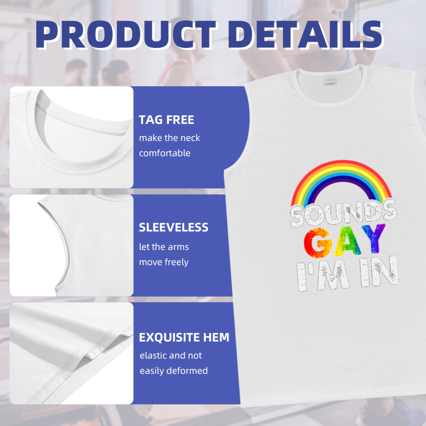 Rainbow Sounds Gay I'm In Pride LGBT Statement Tank Top