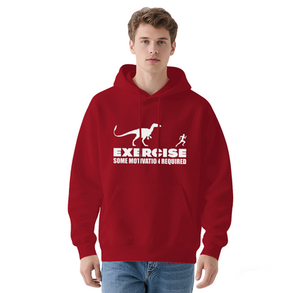 Exercise Dinosaur Runner Funny Navy Hoodie, Lazy Workout Lover Soft Pullover