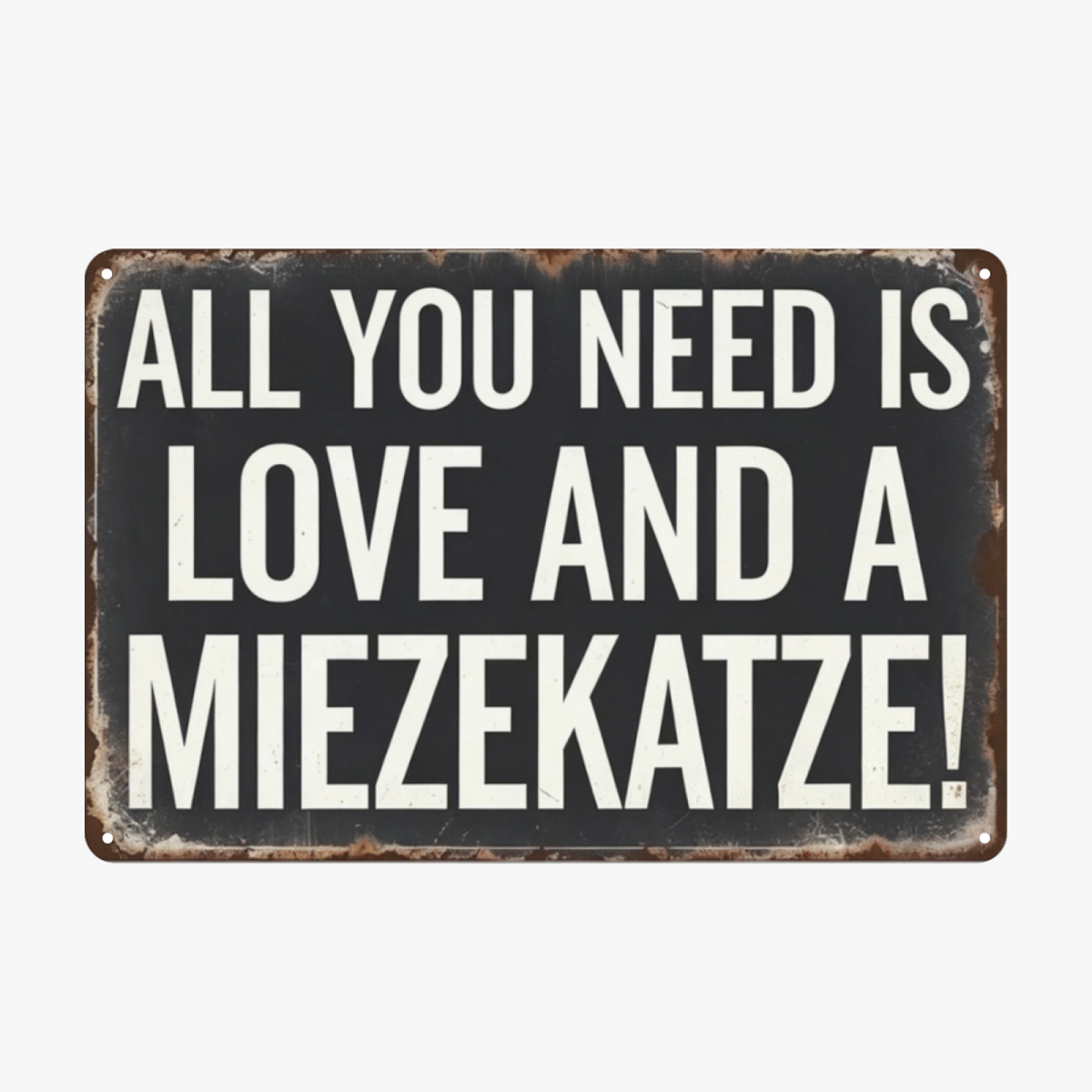 Cat Lover All You Need Retro Black Metal Sign
