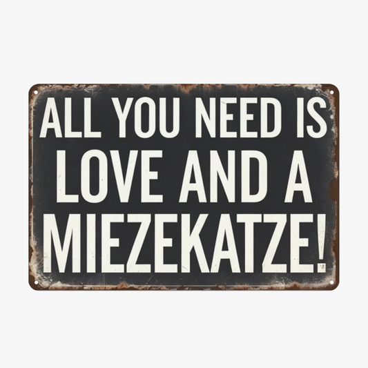 Cat Lover All You Need Retro Black Metal Sign