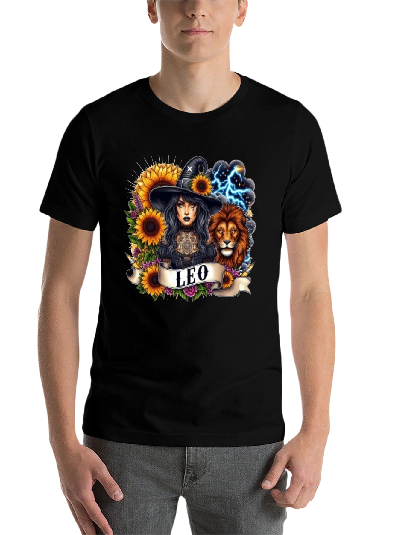 Leo Zodiac Witch & Lion T-Shirt
