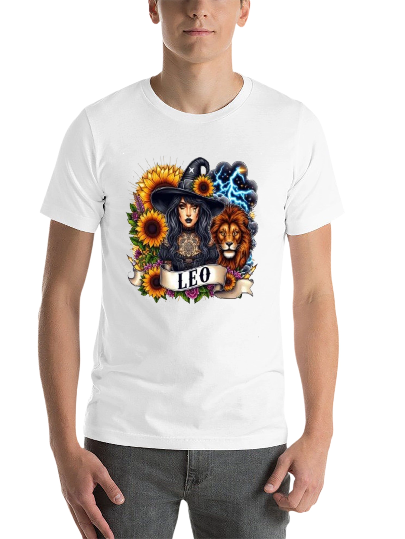 Leo Zodiac Witch & Lion T-Shirt