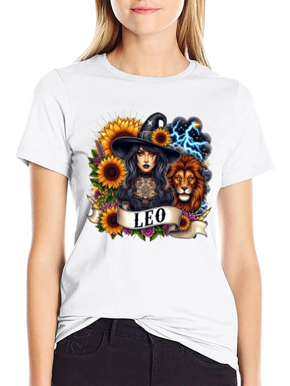 Leo Zodiac Witch & Lion T-Shirt