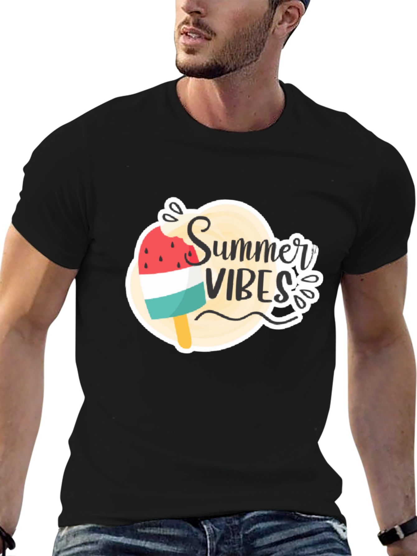 Summer Vibes Graphic Tee - Black
