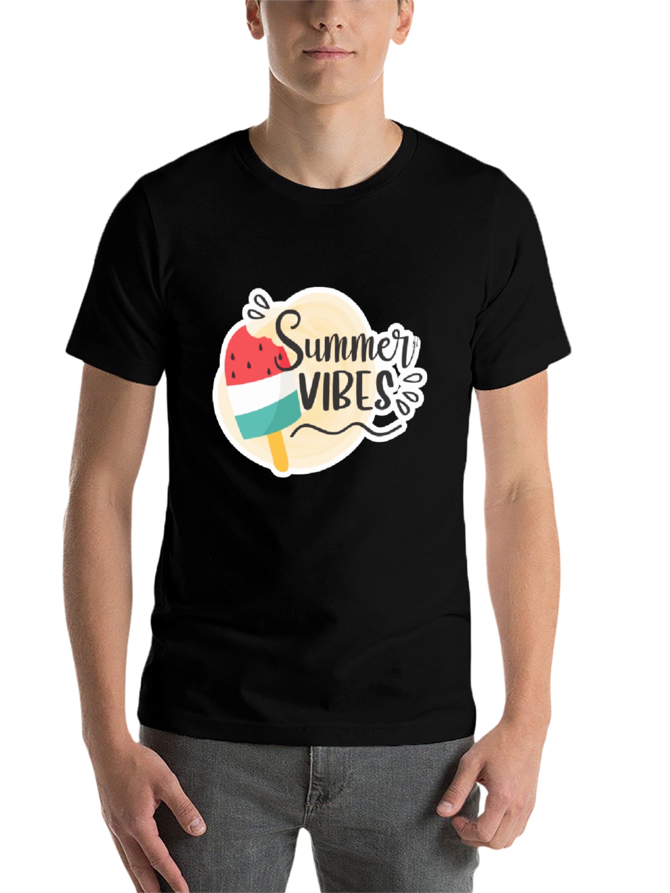 Summer Vibes Graphic Tee - Black