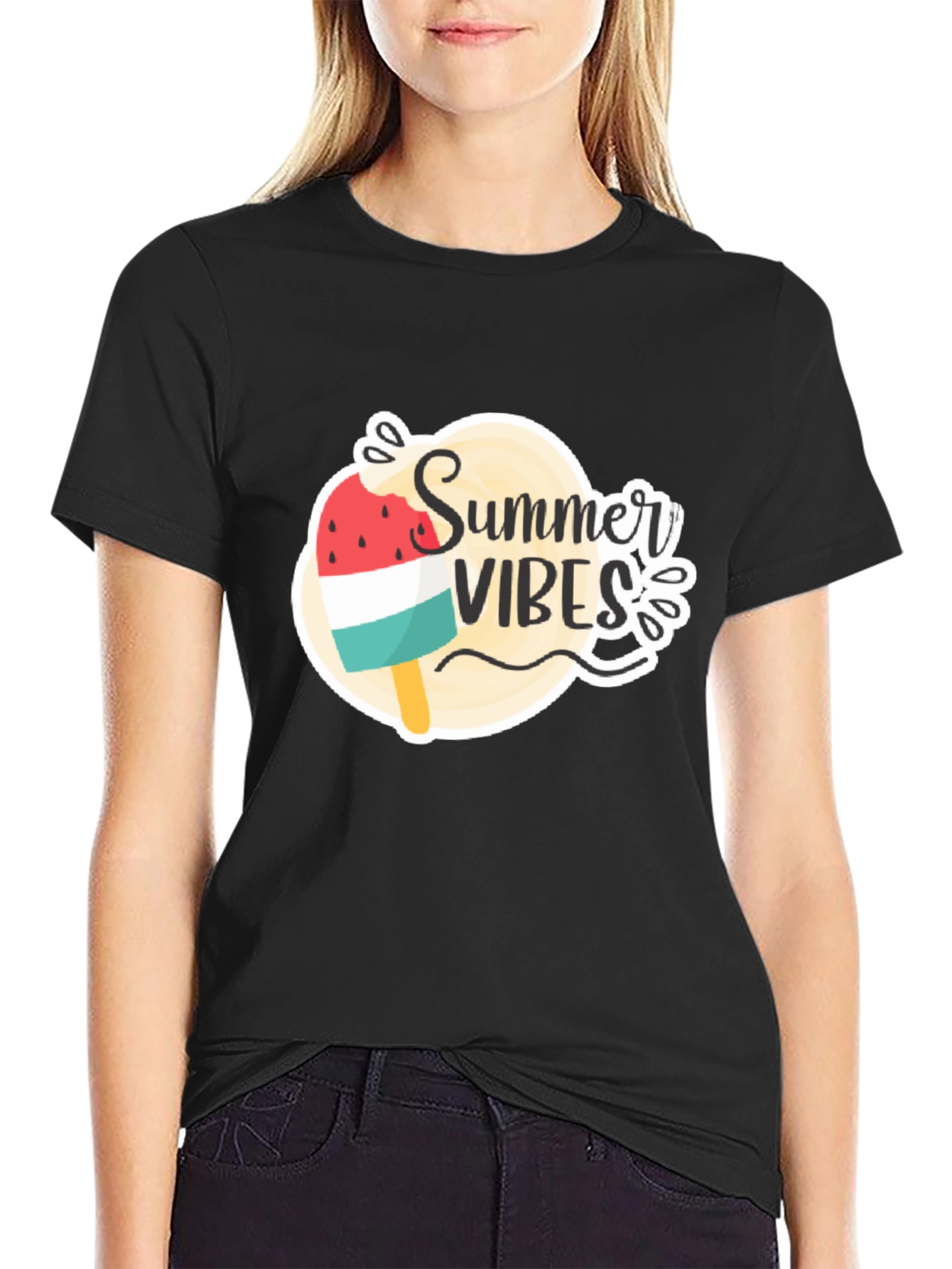 Summer Vibes Graphic Tee - Black