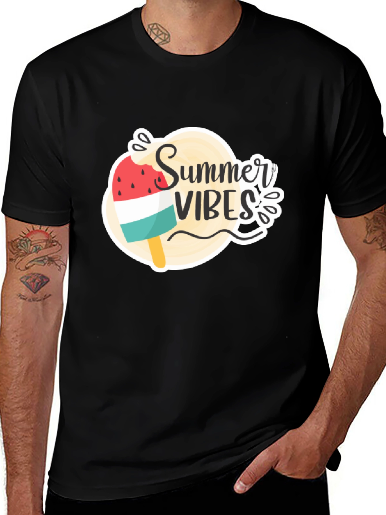 Summer Vibes Graphic Tee - Black