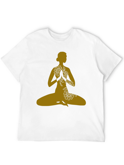 Yoga Pose T-Shirt - Black Meditative Graphic Tee