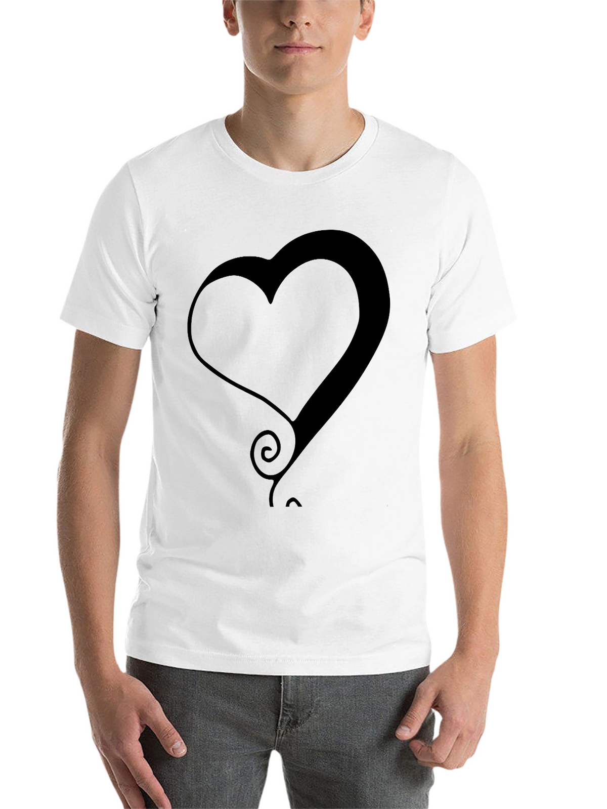 Modern Heart Graphic Tee - Stylish Black T-Shirt