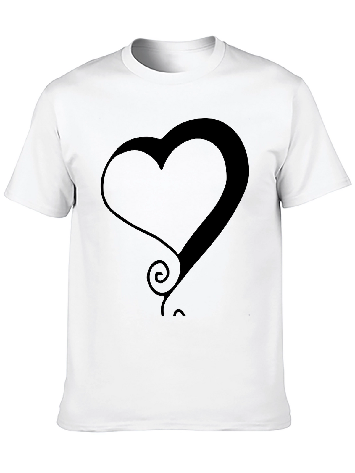 Modern Heart Graphic Tee - Stylish Black T-Shirt