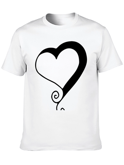 Modern Heart Graphic Tee - Stylish Black T-Shirt